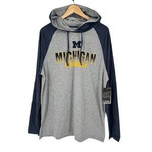Colosseum Michigan Wolverines Hoodie Raglan Long‎ Sleeve Shirt XL